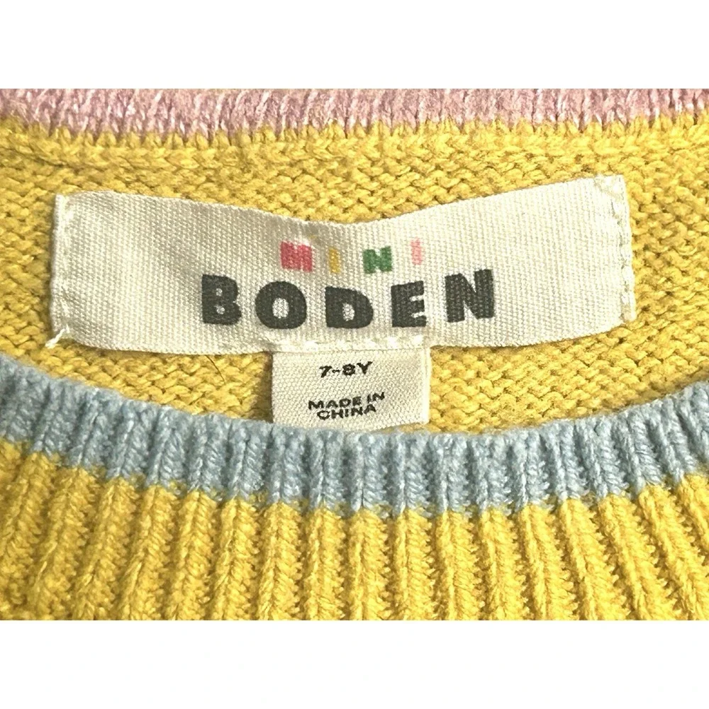 Mini Boden Sweater Girls Yellow Mustard Hedgehog Knit‎ Size 128/8 Cute